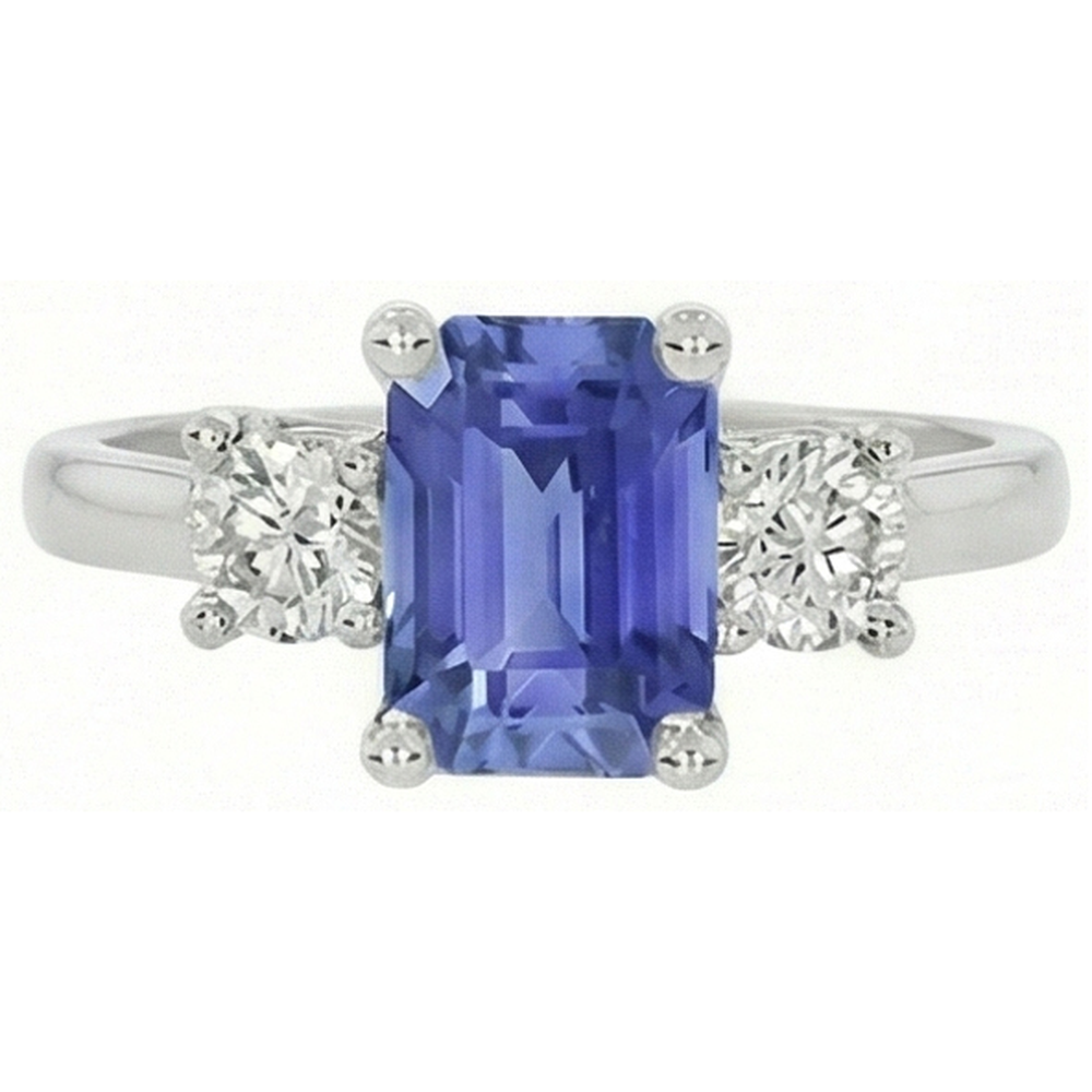 natural emerald sapphire 2.50ct ring side angle