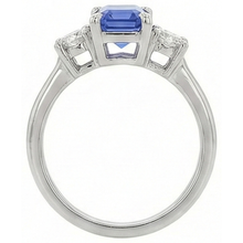 natural emerald sapphire 2.50ct ring profile view