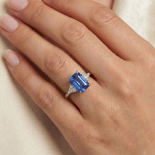 3 Stone Blue Sapphire Ring Small Trillion Natural Earth Mined Diamonds Jewellery 2.75 Carats