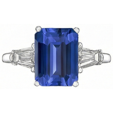3 Stone Cornflower Sapphire Ring
