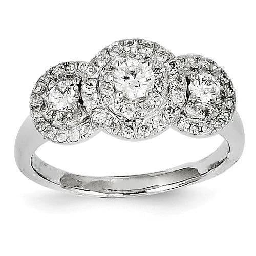 3 Stone Design Right Hand Natural Diamond Ring