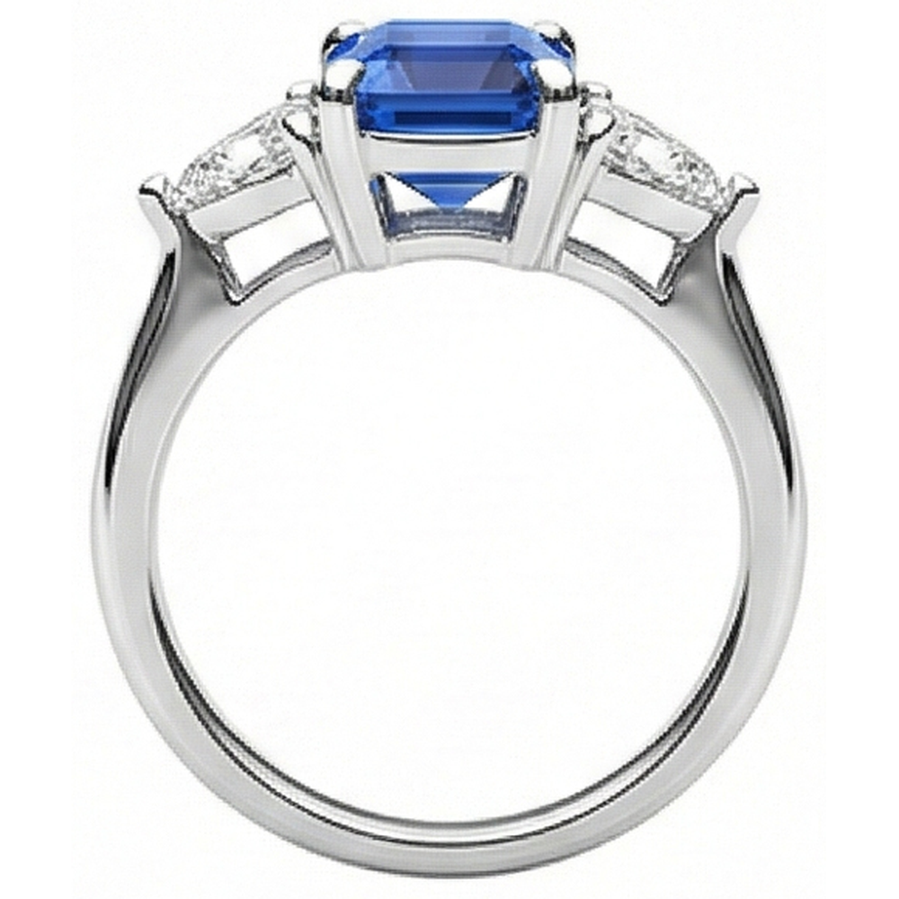 natural emerald sapphire 2.50ct ring front view