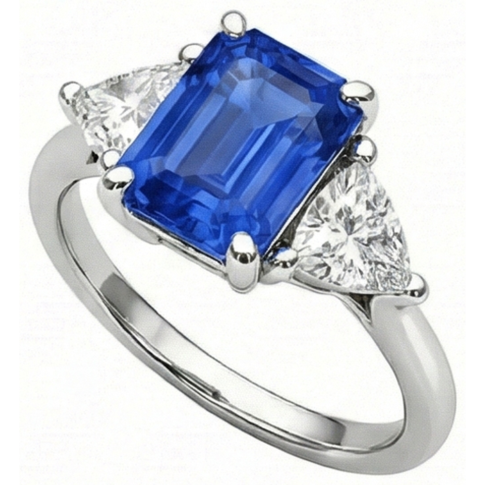natural emerald sapphire 2.50ct ring side angle