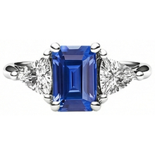 natural emerald sapphire 2.50ct ring top view