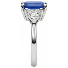 natural emerald sapphire 2.50ct ring profile view
