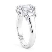 3 Stone Emerald Cut 4 Carats Natural Earth Mined Diamonds Anniversary Ring White Gold 14K