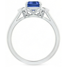 3 Stone Emerald Sapphire Ring Bezel Set Round Natural Earth Mined Diamonds 1.75 Carats