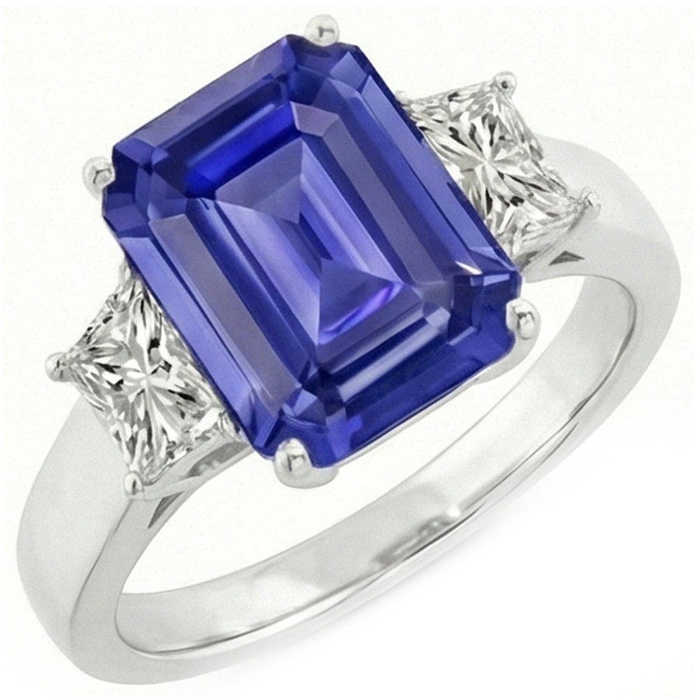 natural emerald sapphire 2.75ct ring side angle