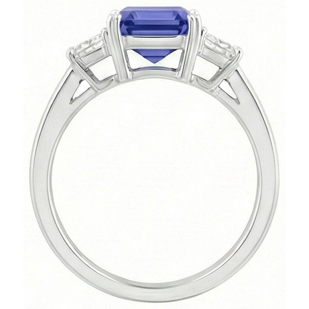 natural emerald sapphire 2.75ct ring top view