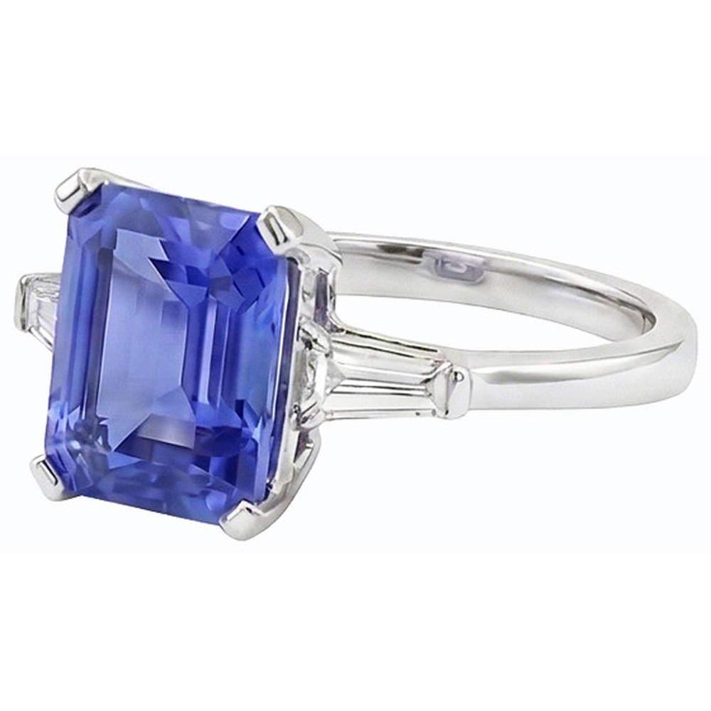 natural emerald sapphire 2.25ct ring top view