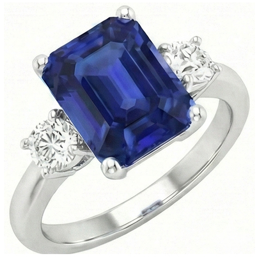 natural emerald sapphire 4.50ct ring side angle