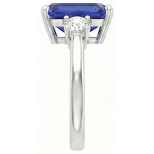 natural emerald sapphire 4.50ct ring top view