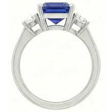 natural emerald sapphire 4.50ct ring profile view