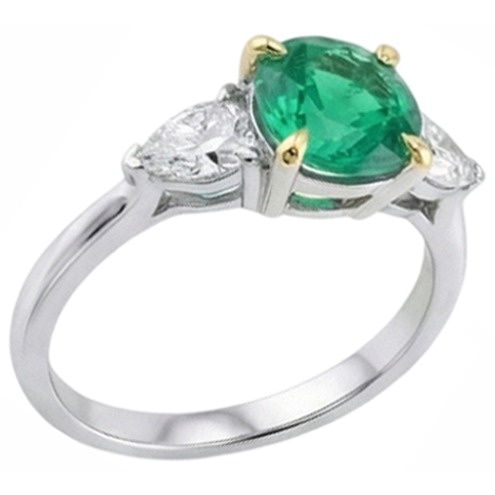 Dazzling Fine Emerald Gemstone Ring 2.50 ct – angle view