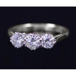 3 Stone Genuine Diamond Anniversary Ring 1.50 Carats Jewelry