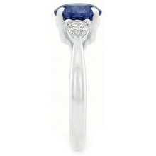 natural round sapphire 2.50ct ring profile view