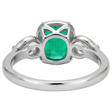 Fine Emerald Precious Stone Ring 1.50-ct Two-Tone 14K Gold – back view