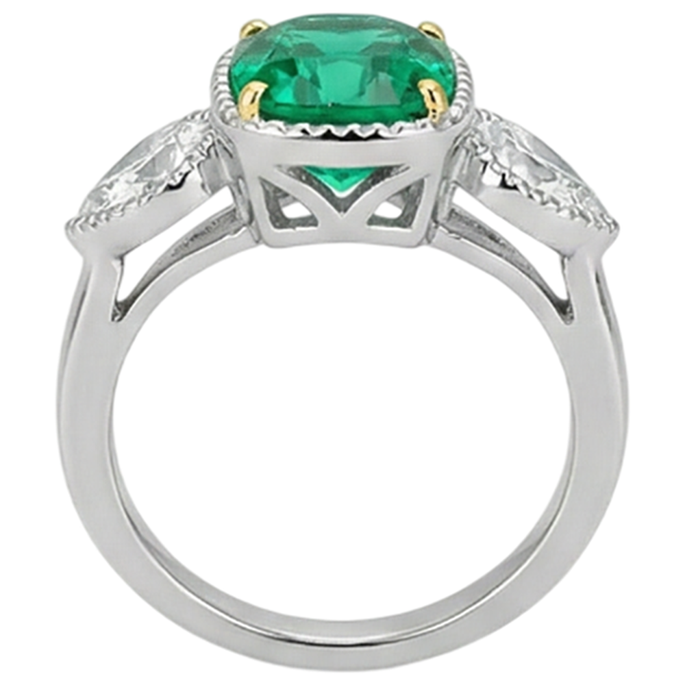 Handcrafted Precious Stone Ring 1.50 ct – top view
