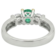 Colombian Emerald Colored Stone Ring 1.50-ct 14K Two Tone Gold – top view