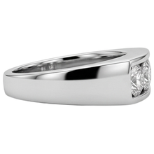 3 Stone Men Engagement Band 2.25 Carats Prong Set White Gold 14K Natural Earth Mined Diamond