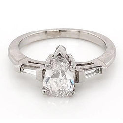 3 Stone Natural Earth Mined Diamond Engagement Ring 1.50 Carats Jewellery White Gold 14K