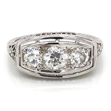 3 Stone Natural Diamond Engagement Ring 1.75 Carats Vintage Style Jewelry