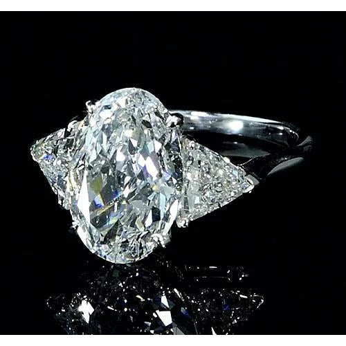 3 Stone Natural Diamond Engagement Ring 8 Carats