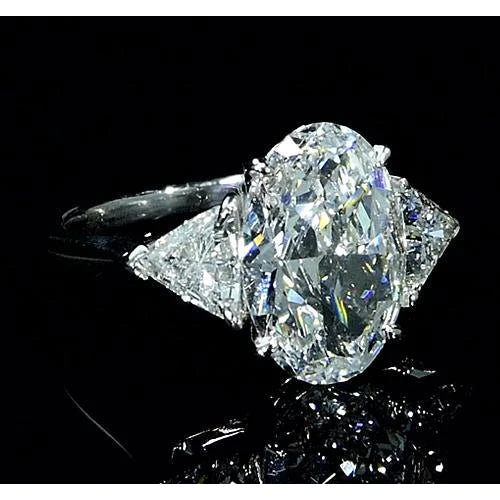 3 Stone Natural Diamond Engagement Ring 8 Carats