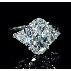 3 Stone Natural Diamond Engagement Ring 8 Carats