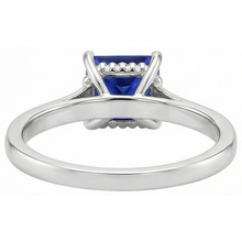 3 Stone Natural Earth Mined Diamond And Princess Cut Sri Lankan Sapphire Ring 3.75 Carats