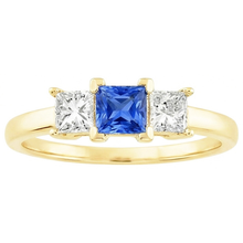 3 Stone Natural Earth Mined Diamond Anniversary Gemstone Ring 2 Carats Yellow Gold 14K