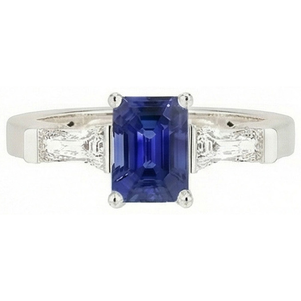 natural emerald sapphire 2.50ct ring close up detail