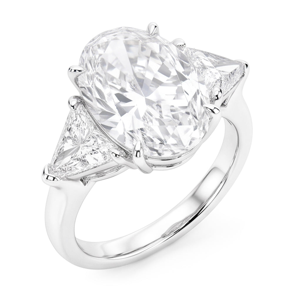 3 Stone Natural Earth Mined Diamond Engagement Ring 8 Carats