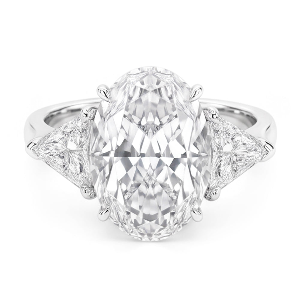 3 Stone Natural Earth Mined Diamond Engagement Ring 8 Carats