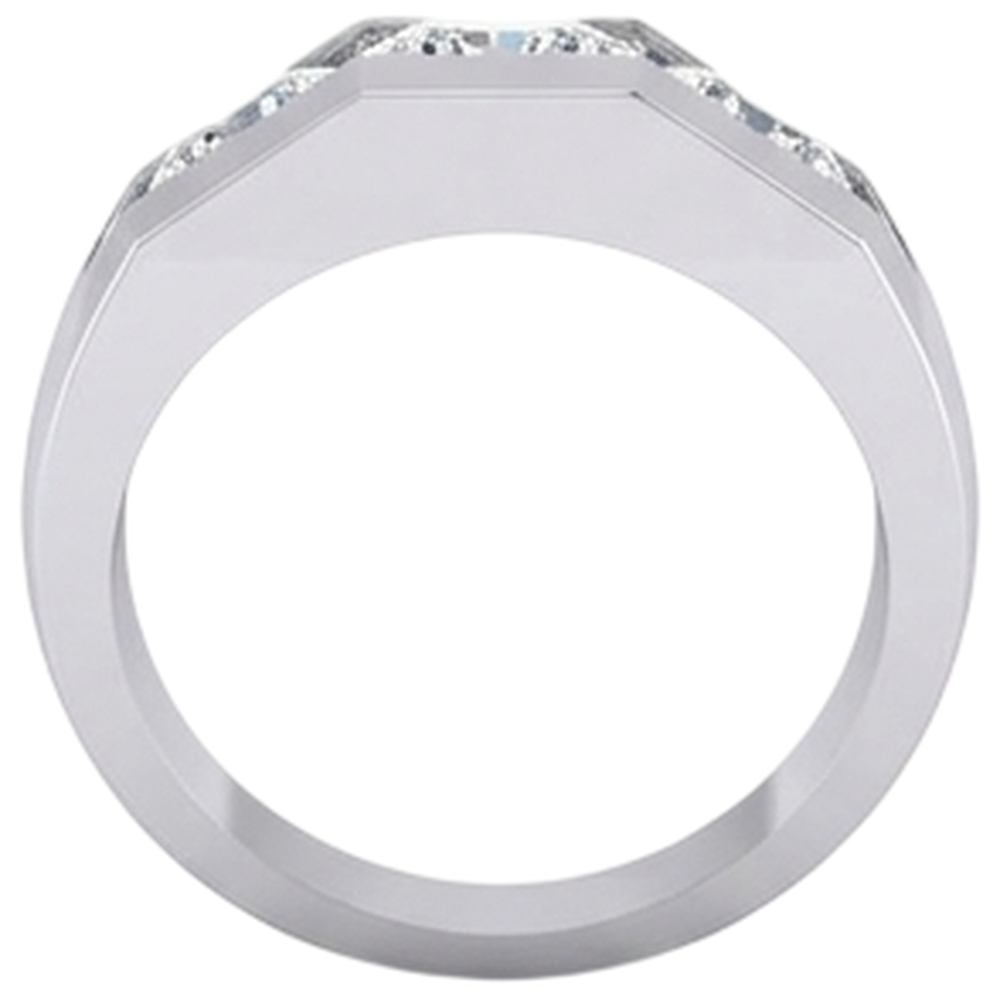 3 Stone Natural Earth Mined Diamond Men's Ring Gold 2.50 Carats