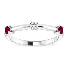 3 Stone Natural Earth Mined Diamond Ring 0.90 Carats Burma Ruby Women Jewellery