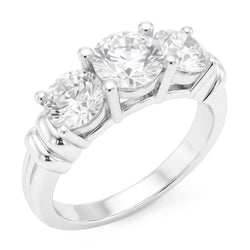 3 Stone Natural Earth Mined Diamond Ring Real