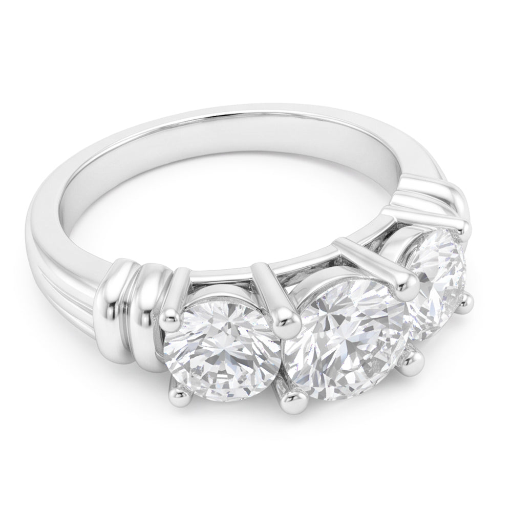 3 Stone Natural Earth Mined Diamond Ring Real