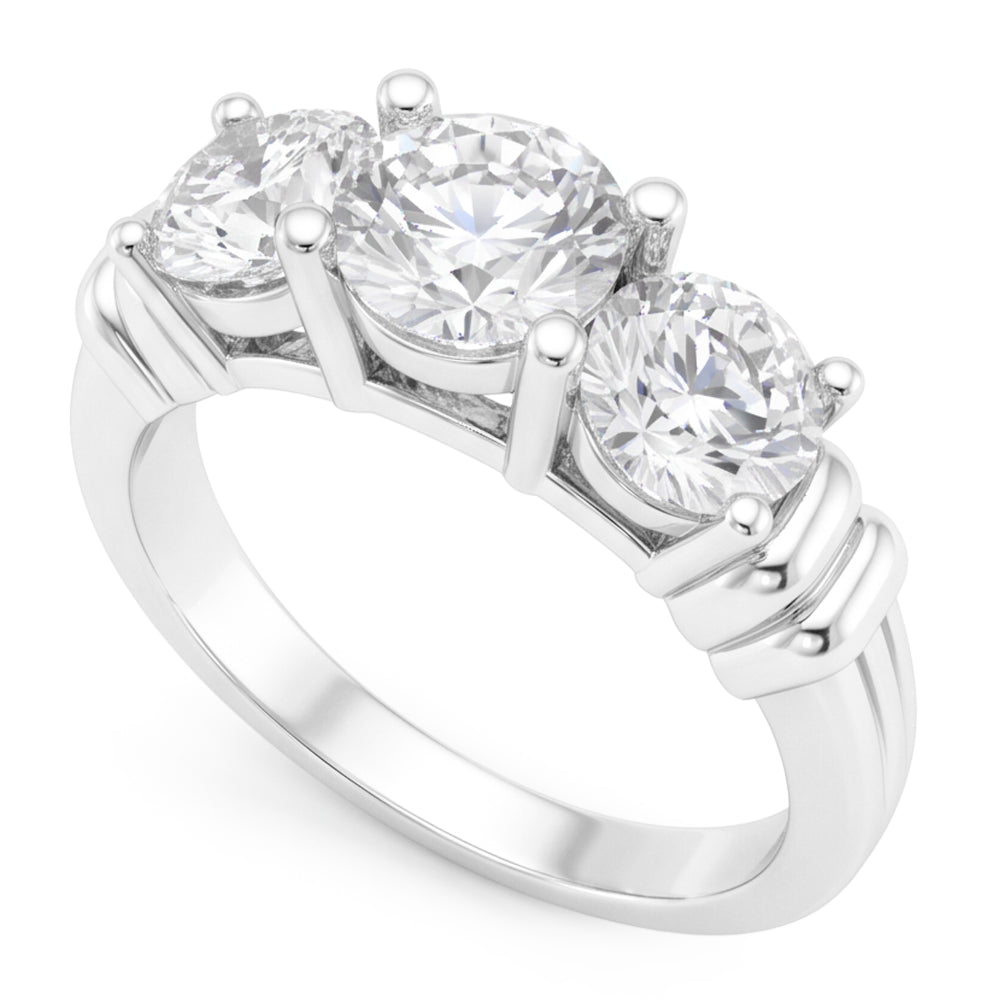 3 Stone Natural Earth Mined Diamond Ring Real