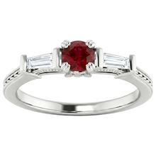 3 Stone Natural Earth Mined Diamond Ruby Ring Vintage Style 2 Carats Milgrain Jewellery