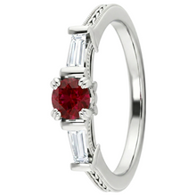 3 Stone Natural Earth Mined Diamond Ruby Ring Vintage Style 2 Carats Milgrain Jewellery