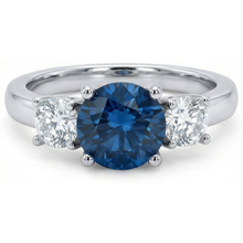 natural round sapphire 4ct ring side angle