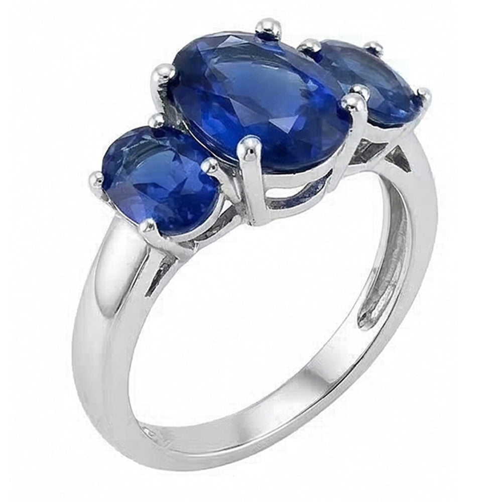 natural oval sapphire 4ct ring front view