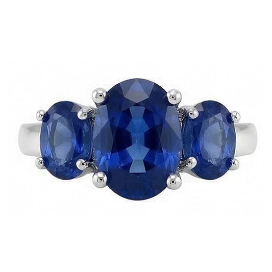 natural oval sapphire 4ct ring side angle