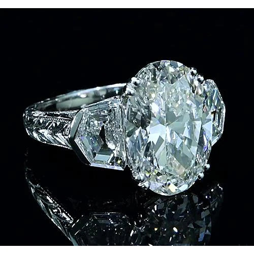 3 Stone Real Diamond Engagement Ring 8 Carats Vintage Style Jewelry New