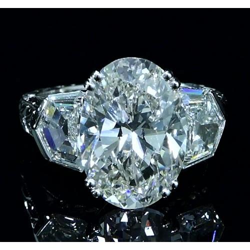 3 Stone Real Diamond Engagement Ring 8 Carats Vintage Style Jewelry New