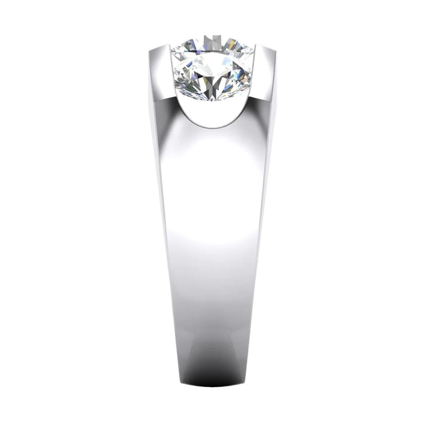 3 Stone Real Diamond Men's Ring Gold 2.50 Carats