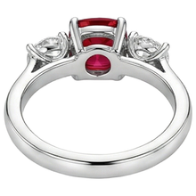 3 Stone Red Ruby And Natural Earth Mined DIAMOND ( NOT LAB GROWN )s 4.50 Carats Ring 14K Gold