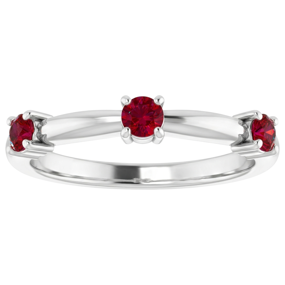 natural round ruby 1ct ring profile view