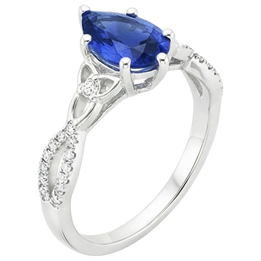 natural round sapphire 3.75ct ring side angle